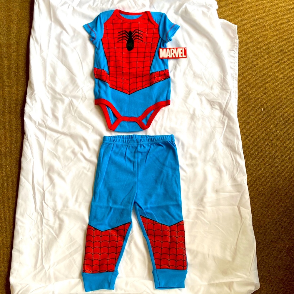 Marvel Avengers, New Spider Man Baby Boys’ Body Suit, 12 MO